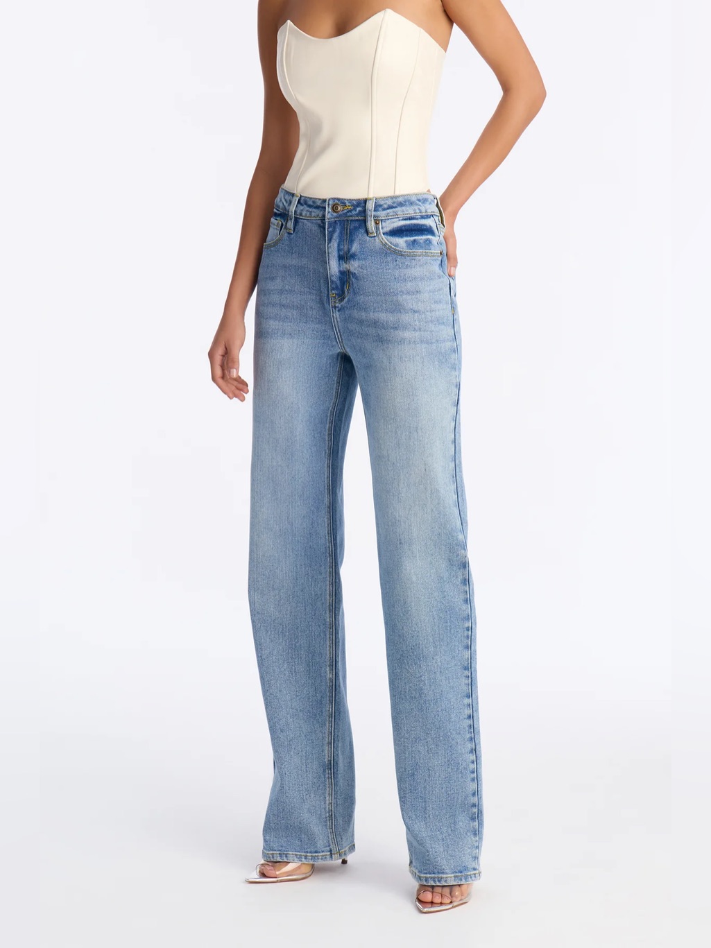 Nwtfashion Novasz 1be Authentic Slouchy Stretch Straight Jeans - Vintage Wash